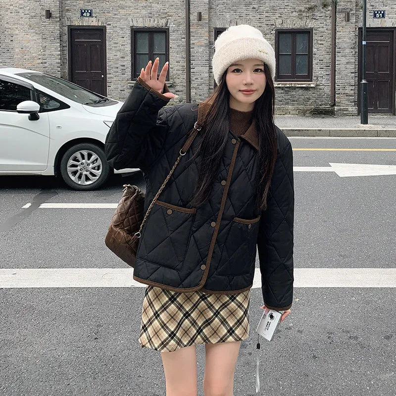Water-Resistant Windproof Puffer Jacket for Women with Large Pockets