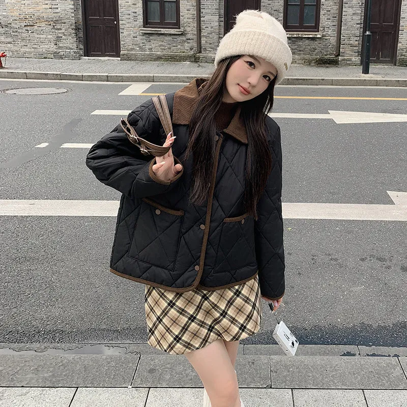 Water-Resistant Windproof Puffer Jacket for Women with Large Pockets