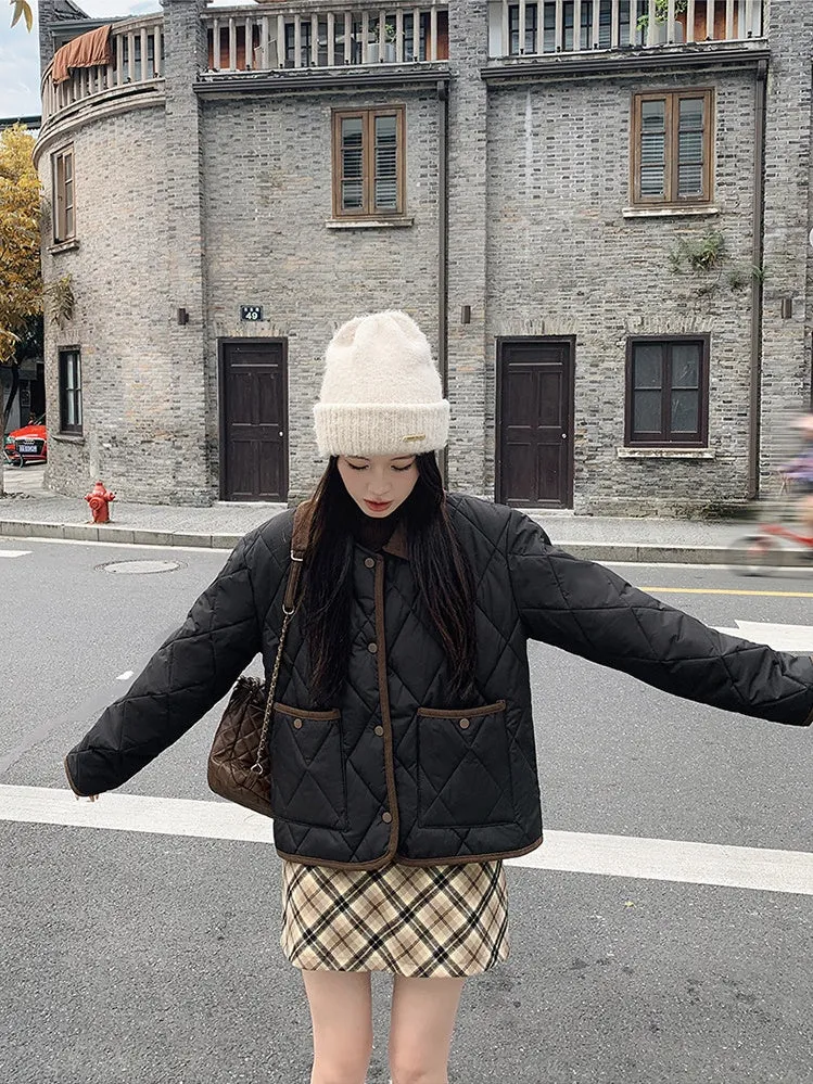 Water-Resistant Windproof Puffer Jacket for Women with Large Pockets