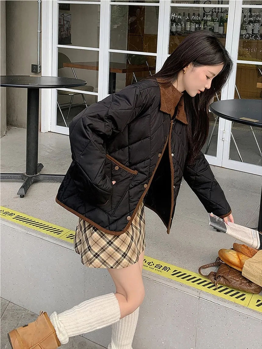 Water-Resistant Windproof Puffer Jacket for Women with Large Pockets