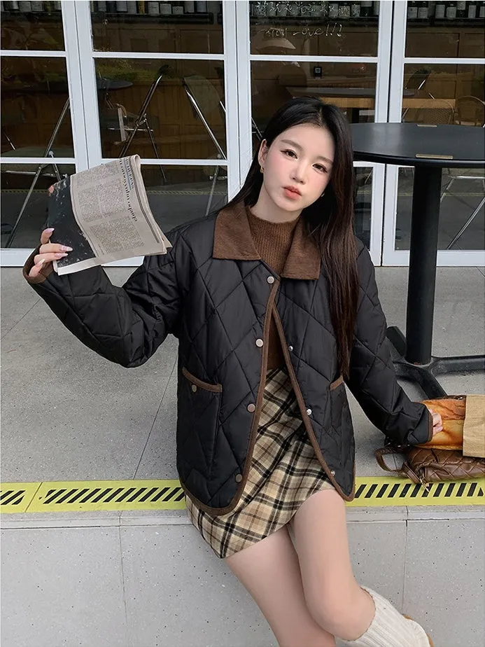 Water-Resistant Windproof Puffer Jacket for Women with Large Pockets