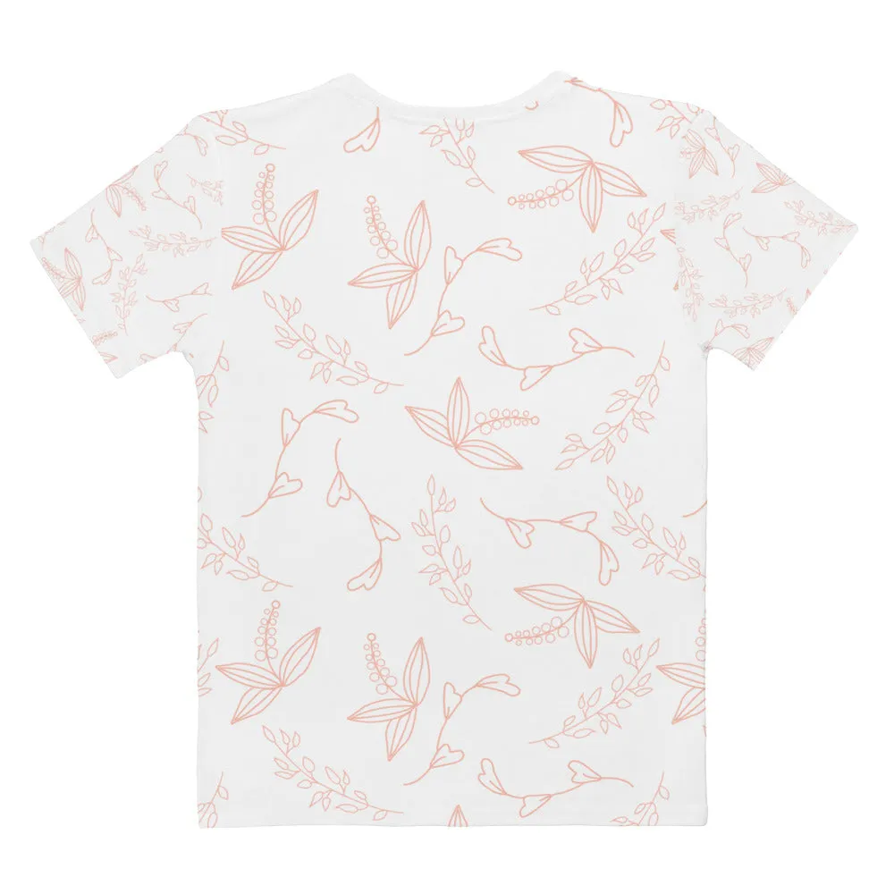White Floral - Sustainably Made Women’s Short Sleeve Tee
