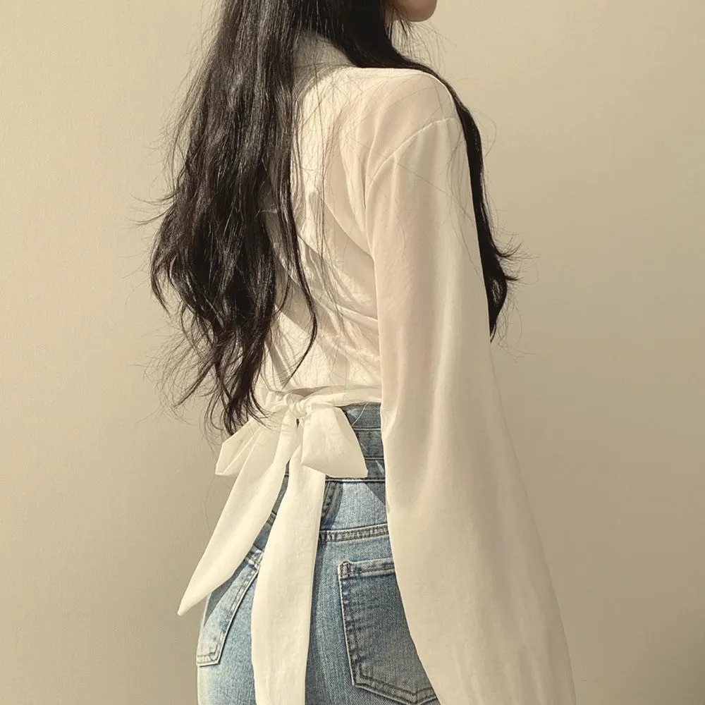 White Front Knotted Shirt