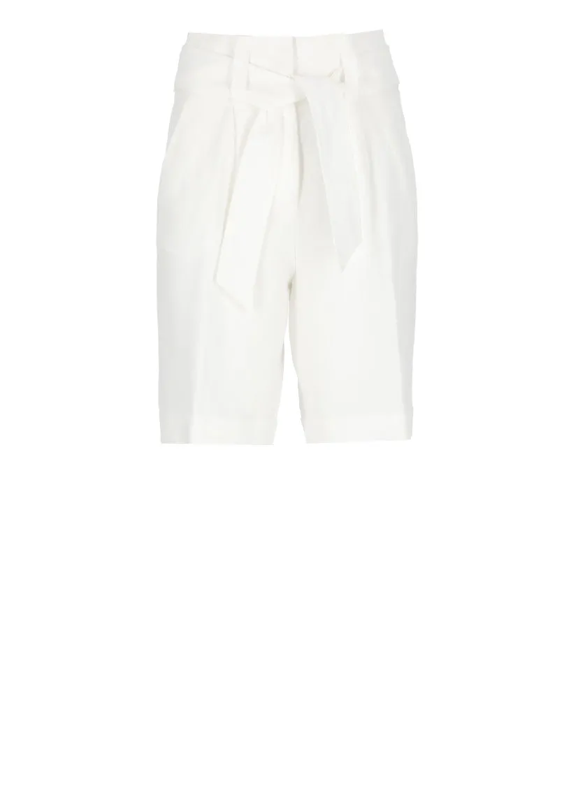 White Linen Bermuda Shorts