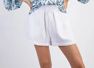 White Linen Shorts