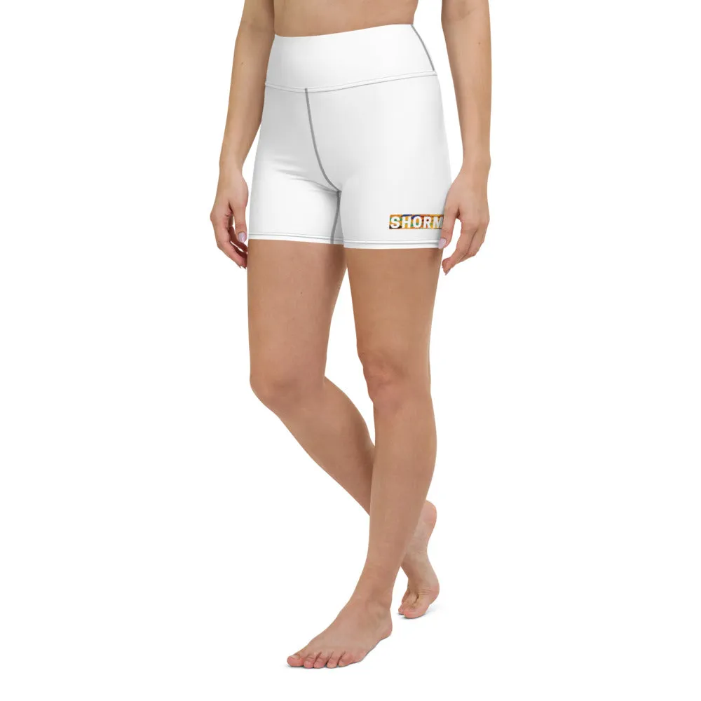 White SHORMEHD Kente Biker Shorts