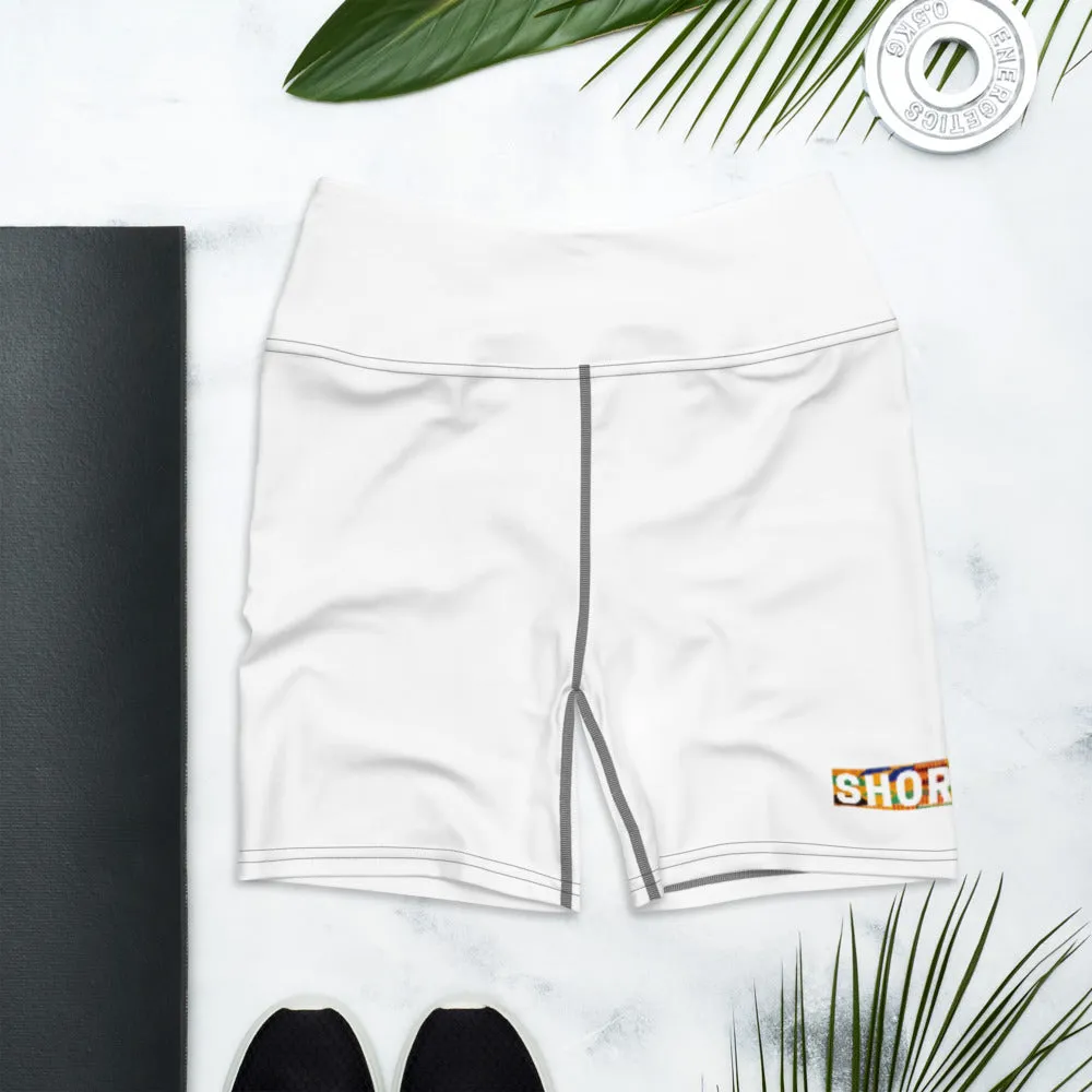 White SHORMEHD Kente Biker Shorts