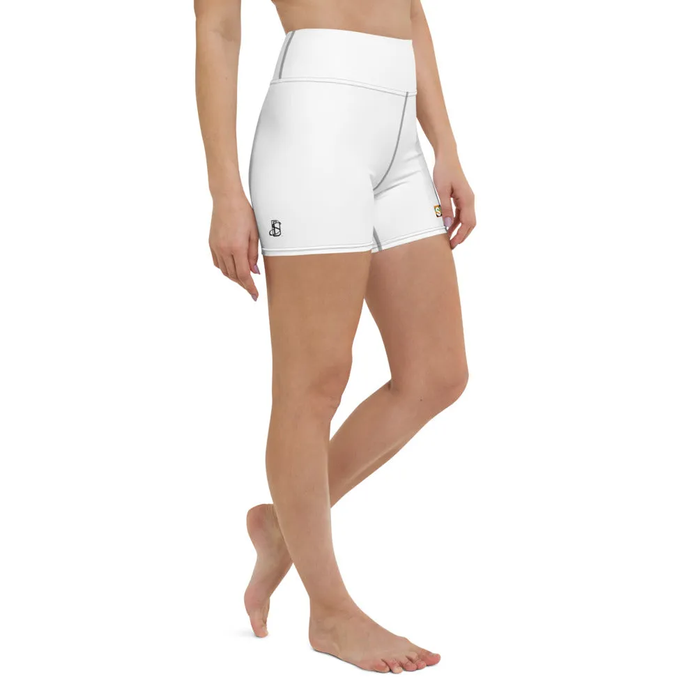 White SHORMEHD Kente Biker Shorts