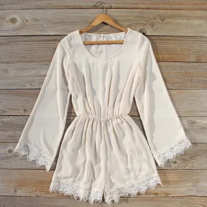 Wintertide Lace Romper in Cream