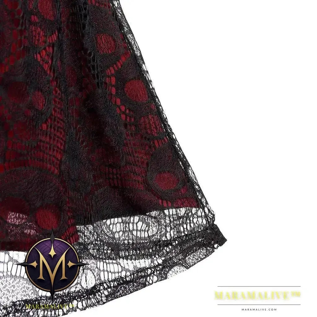 Women Dress Gothic Black Plus Size Halloween Lace Mesh Patchwork Sleeveless Camisole Party Dress Casual Women Elegant Dresses