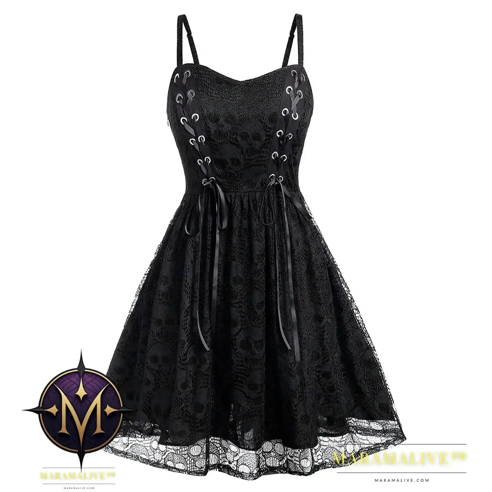 Women Dress Gothic Black Plus Size Halloween Lace Mesh Patchwork Sleeveless Camisole Party Dress Casual Women Elegant Dresses