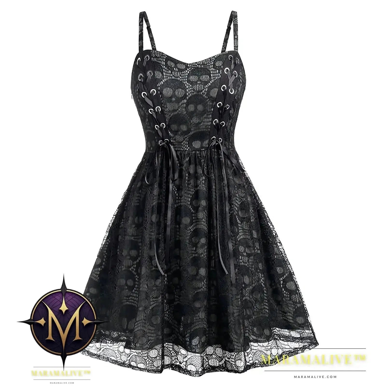 Women Dress Gothic Black Plus Size Halloween Lace Mesh Patchwork Sleeveless Camisole Party Dress Casual Women Elegant Dresses