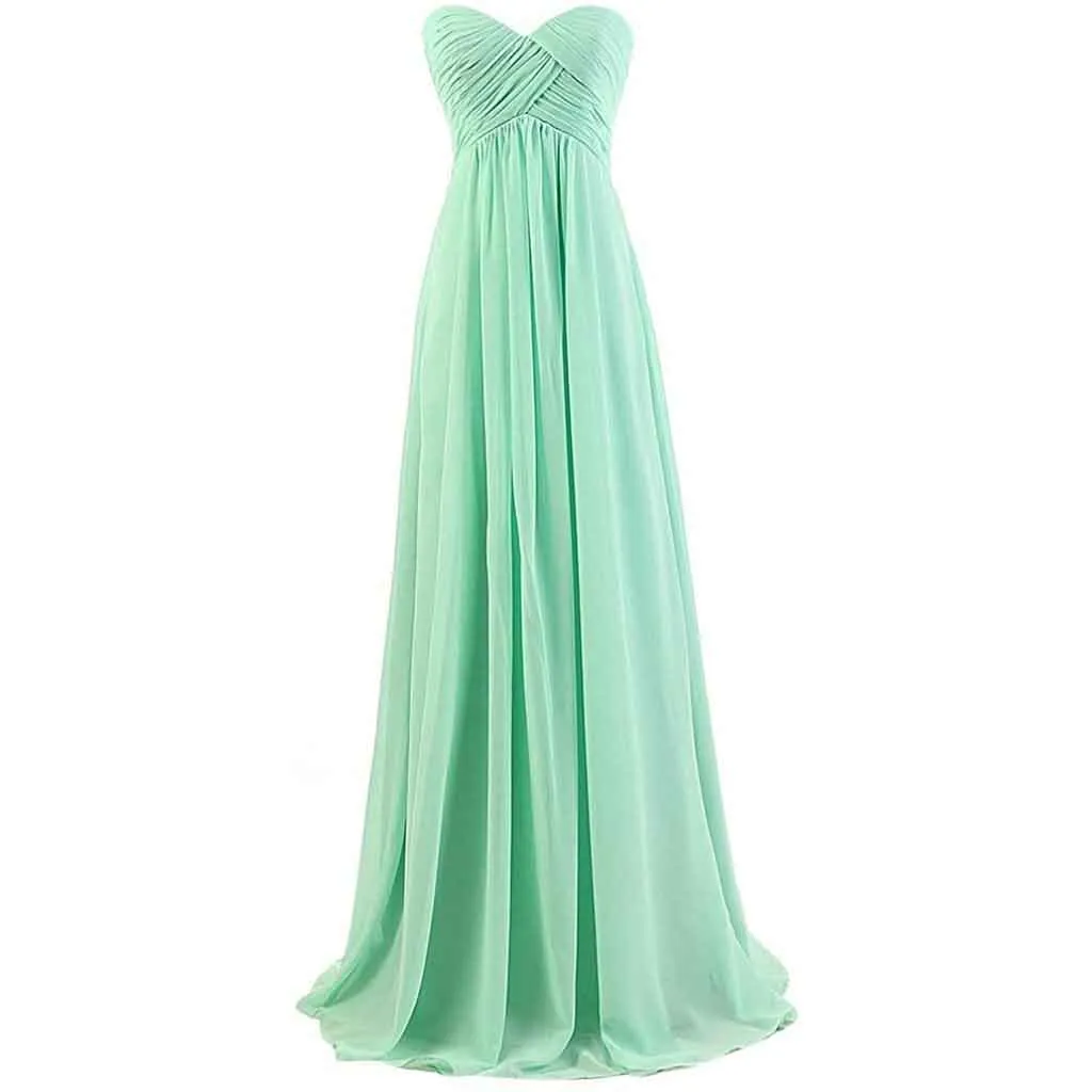 Women's A Line Corset Sweetheart Pleats Prom Bridesmaid Dress