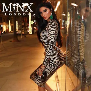 Womens Dress | Womens Party Dress | Tiger Print Dress | Leopard Print Dress | Long Sleeve Dress | Sexy Dress | Bodycon | Nightclub Dress