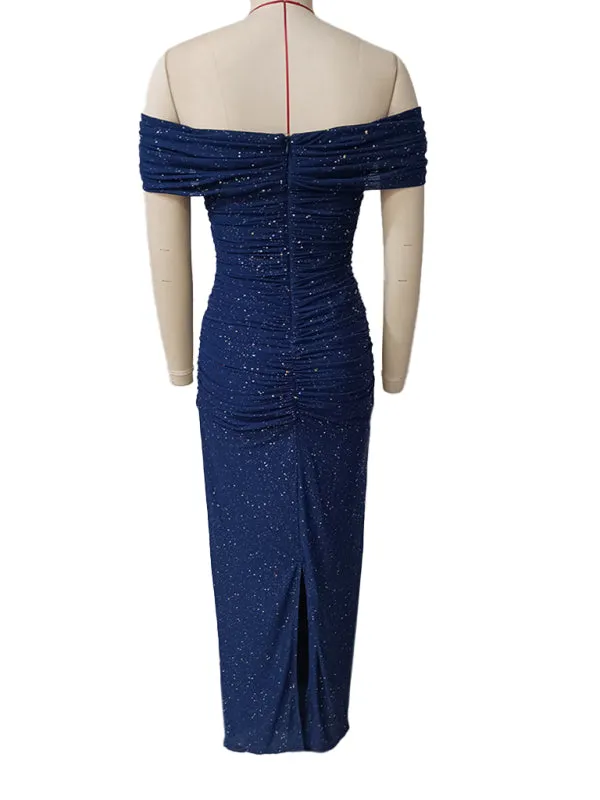 Women's Mesh one shoulder slim fit dress