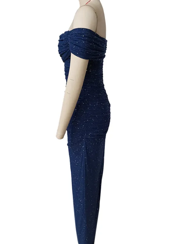 Women's Mesh one shoulder slim fit dress