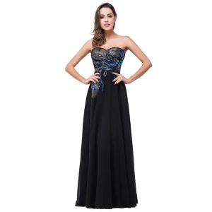 Women's Strapless Sweetheart Classic Evening Dress Ball Gown