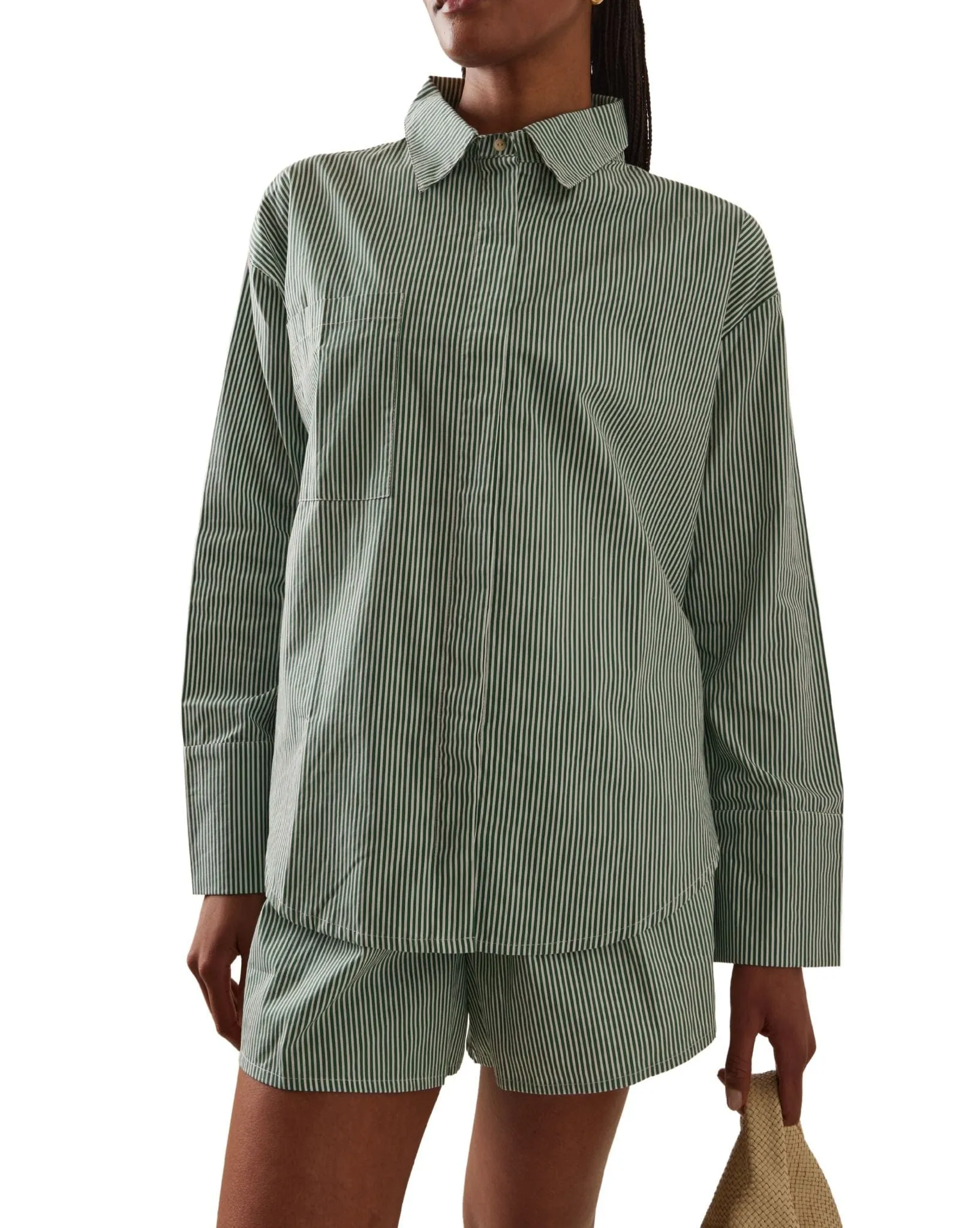 Womens Tallow Pin Stripe Cotton Shirt