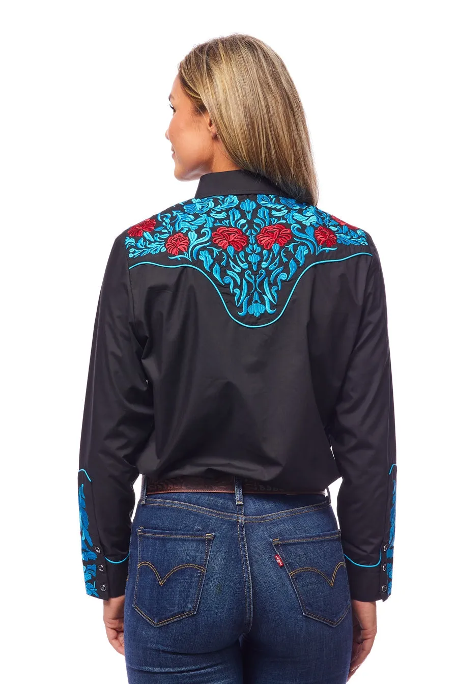 Women’s Western Embroidered Shirts-LS500-514