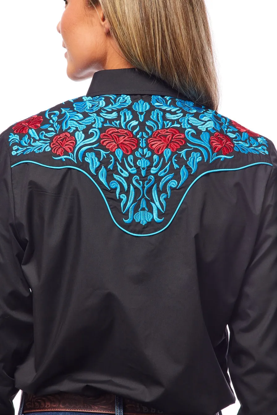 Women’s Western Embroidered Shirts-LS500-514