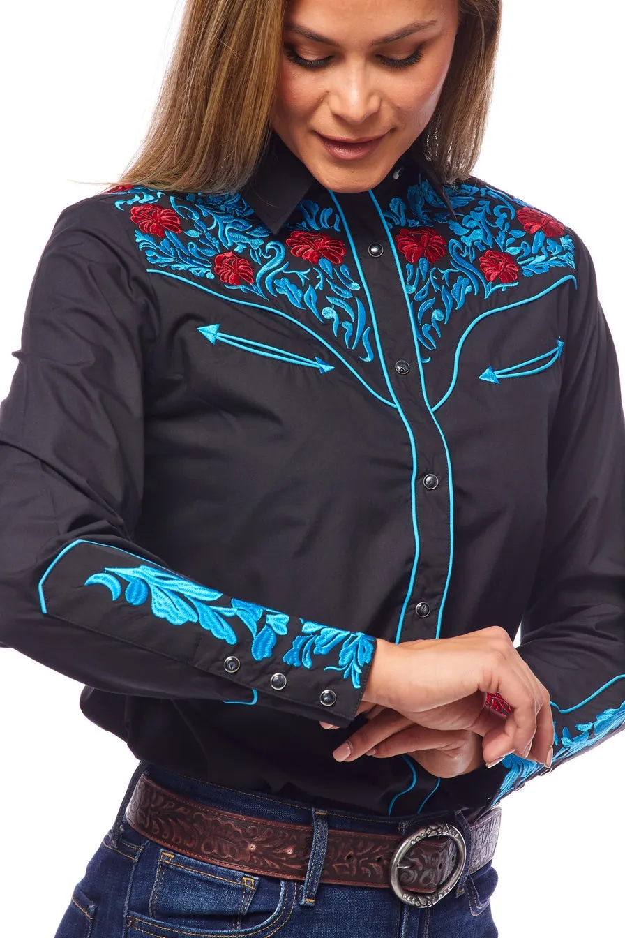 Women’s Western Embroidered Shirts-LS500-514