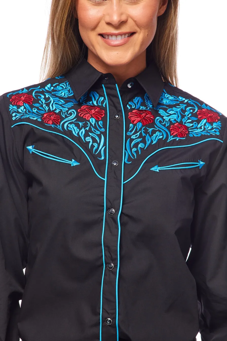 Women’s Western Embroidered Shirts-LS500-514