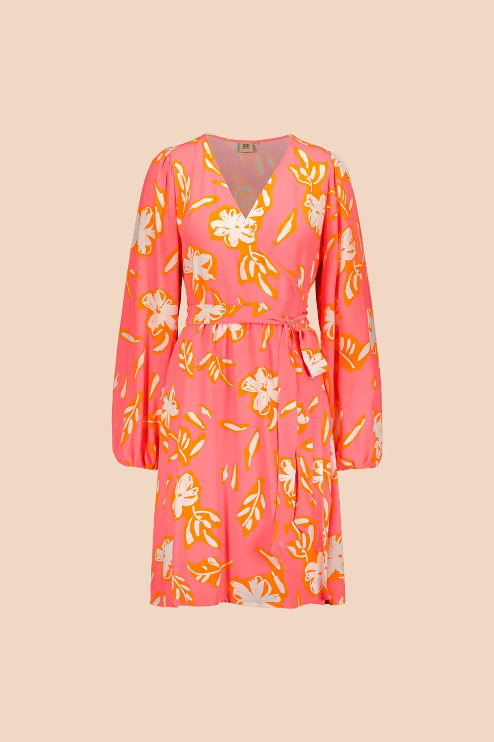 Wrap mini dress in candy floral