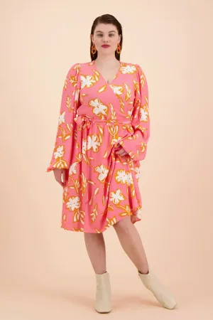 Wrap mini dress in candy floral