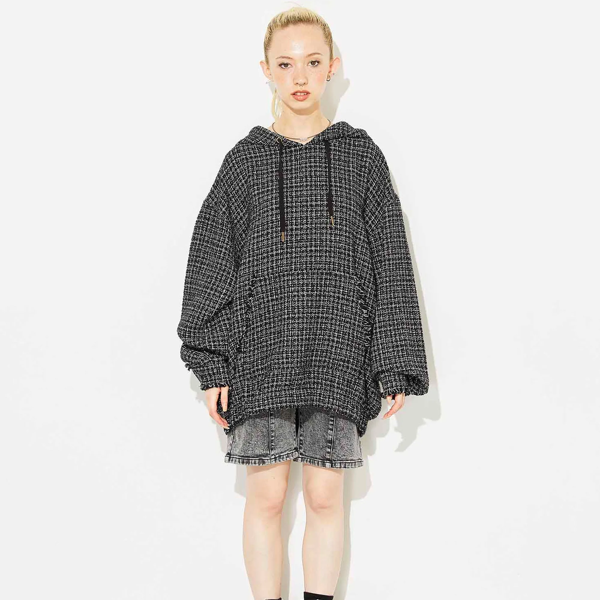 X Girl Womens Tweed Jersey Hoodie