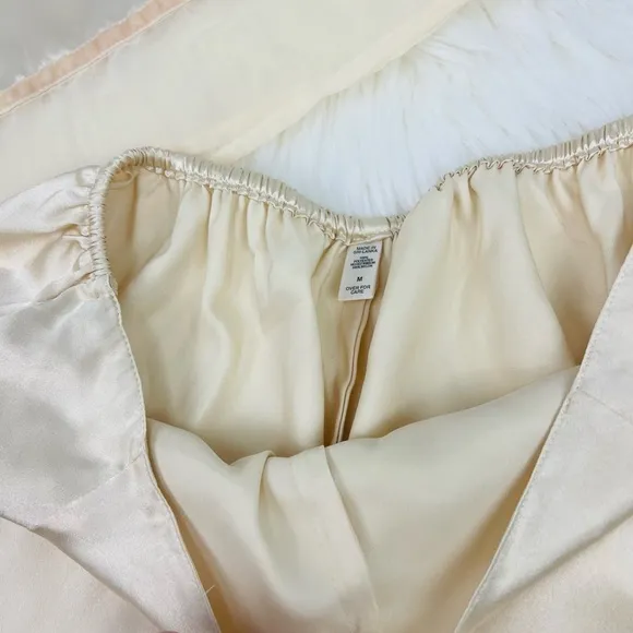 Y2K Vintage Victorias Secret Ivory Cream Satin Velvet Two Piece Lingerie Set