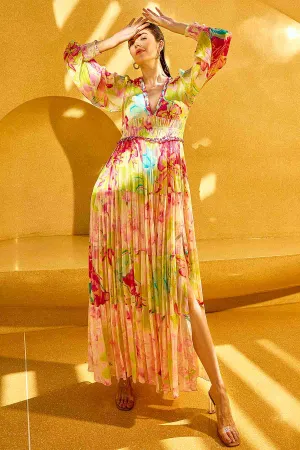 Yellow Chiffon Layered Dress