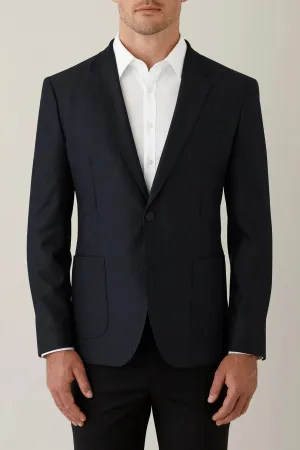 Zeller Check Print Jacket - Stretch - Dark Navy